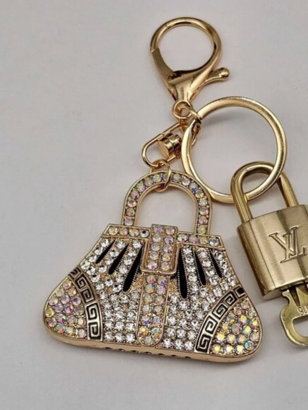 Louis Vuitton Authentic Gold Padlock 🔒 Key + Unbranded Keychain Bag Charm